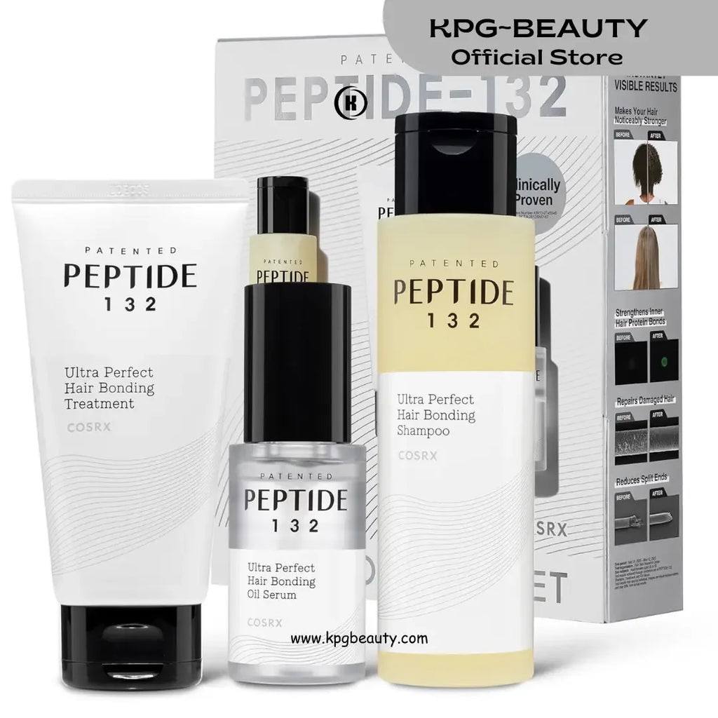 COSRX PEPTIDE 132 Hair Care Set - Bonding Shampoo, Treatment & Oil Serum, Bond Repair Treatment Hair Gift Set for Damaged, Dry Hair, Daily Scalp Treatment for Dandruff, Dry, Itchy or Flaky Scalp KPG BEAUTY COSRX