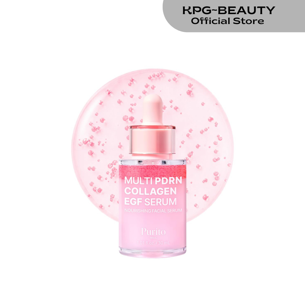 PURITO Multi PDRN + Collagen + EGF Revitalizing Facial Serum | for Glass Skin, Radiance, Elasticity & Hydration | 99% Pure PDRN Complex, Firming & Brightening Booster | Korean Skincare Purito Seoul