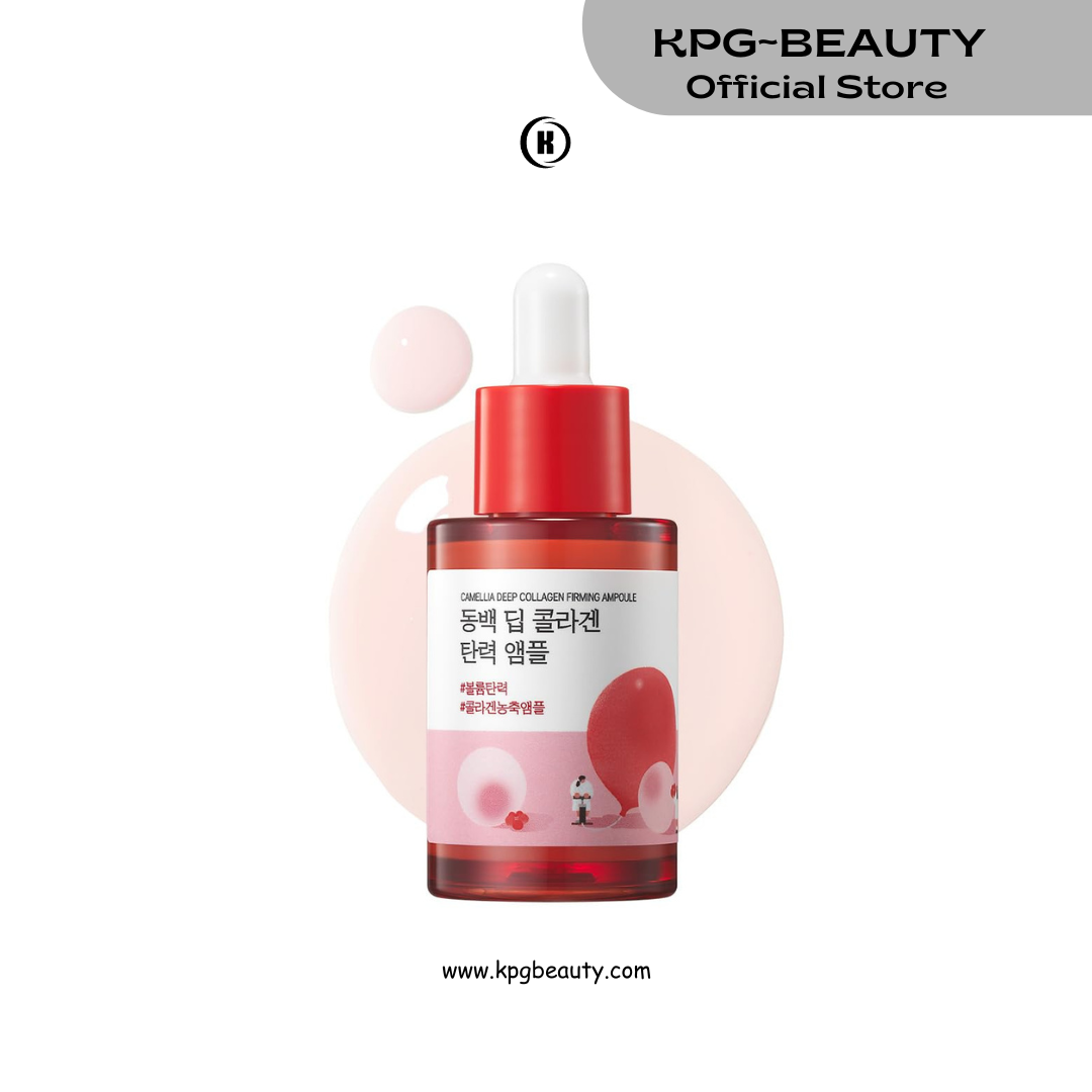 ROUND LAB Camellia Deep Collagen Firming Ampoule 1.01 Fl Oz, Hydrating and Elasticity-Enhancing Facial Serum with Multi Collagen for Smooth Fine Line and Firm Skin, Pore Tightening, Korean Skincare Round Lab