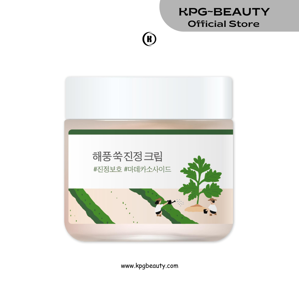 ROUND LAB Mugwort Calming Cream 80ml / Soothing, Moisturizing, Madecassoside, Calming Cream Round Lab