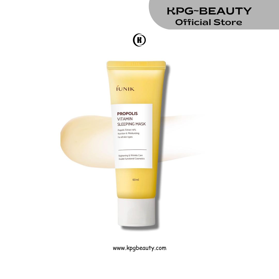 IUNIK Propolis Vitamin Sleeping Mask – Propolis, Vitamin C & Centella Overnight Moisturizing Sleeping Mask for Radiant, Firm-Looking Skin, Korean Skincare, 60ml IUNIK