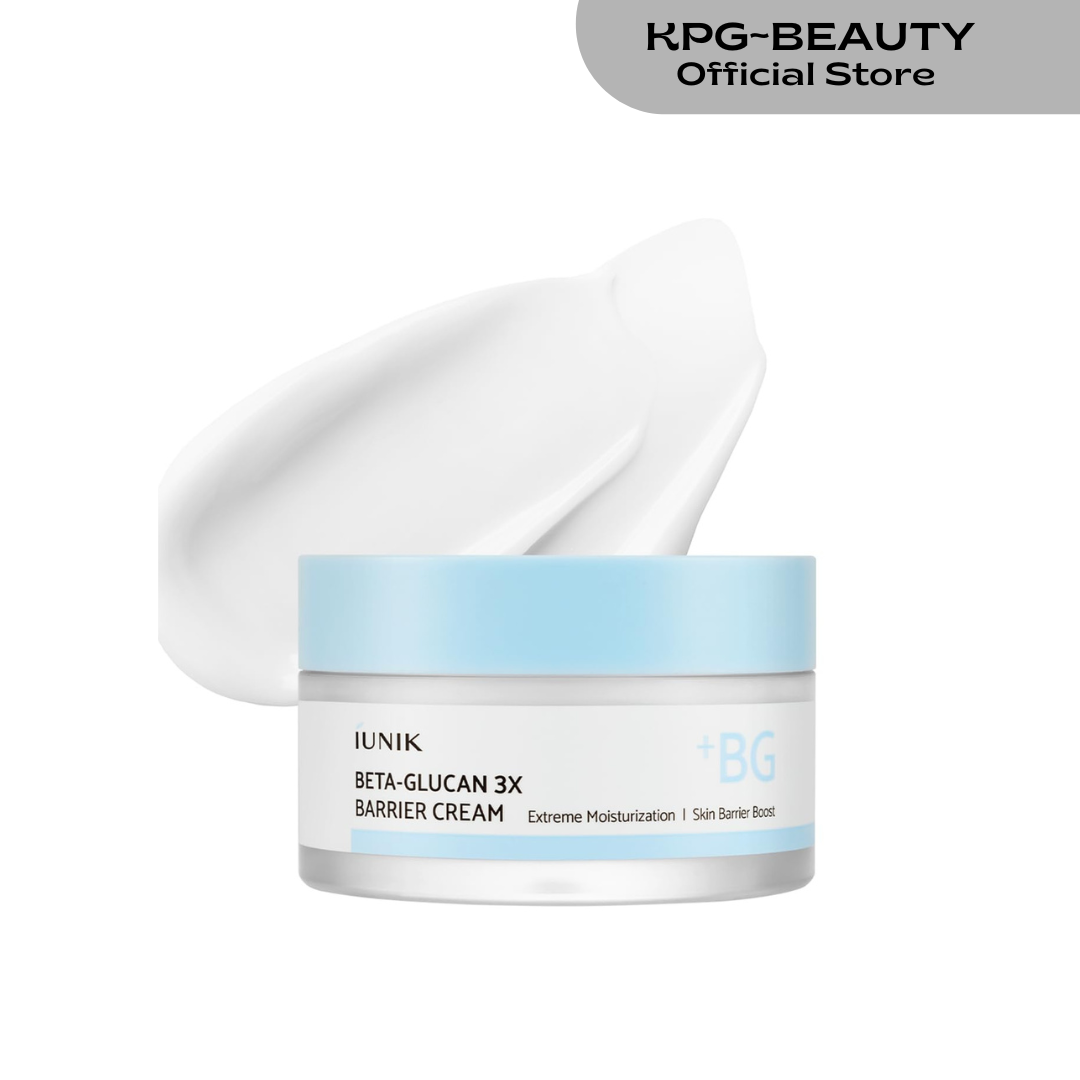 IUNIK Beta-Glucan 3X Barrier Cream – Beta-Glucan, Shea Butter & Panthenol Deep Hydration Cream Moisturizer for Barrier Strengthening, Korean Skincare for Dry & Sensitive Skin, 50ml IUNIK