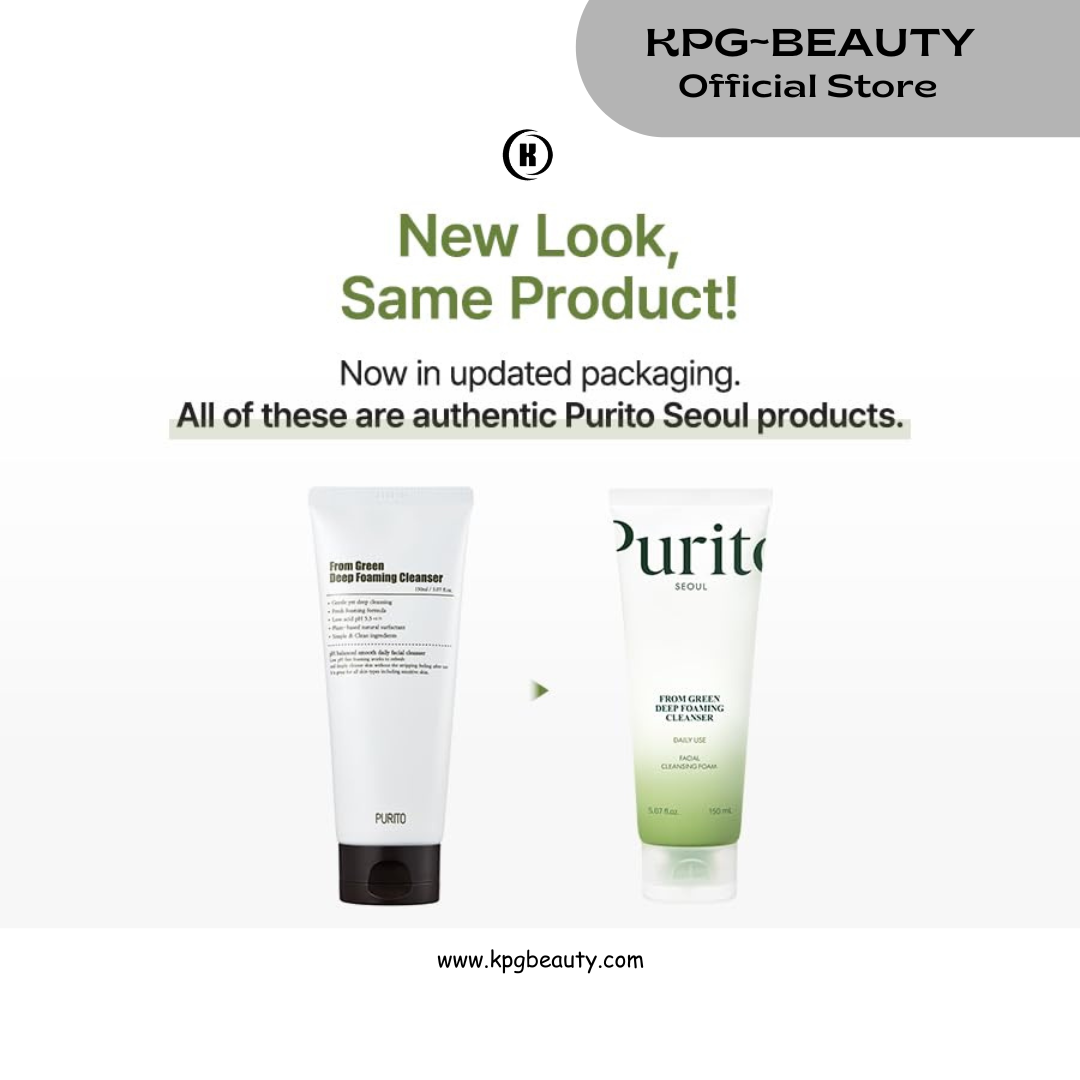 PURITO From Green Deep Foaming Cleanser 150ml / 5.07 fl.oz, pH 5.5, plant-based, natural ingredients, cruelty-free, Vegan Purito Seoul