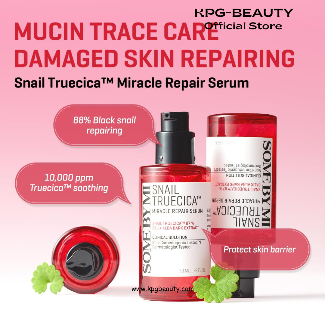 SOME BY MI Snail Trucica Miracle Repair Serum - 1.69Oz, 50ml - Made from Snail Mucin for Sensitive Skin - Daily Repair Face Serum for Post Acne Marks and Strengthen Skin Barrier - Korean Skin Care KSecret