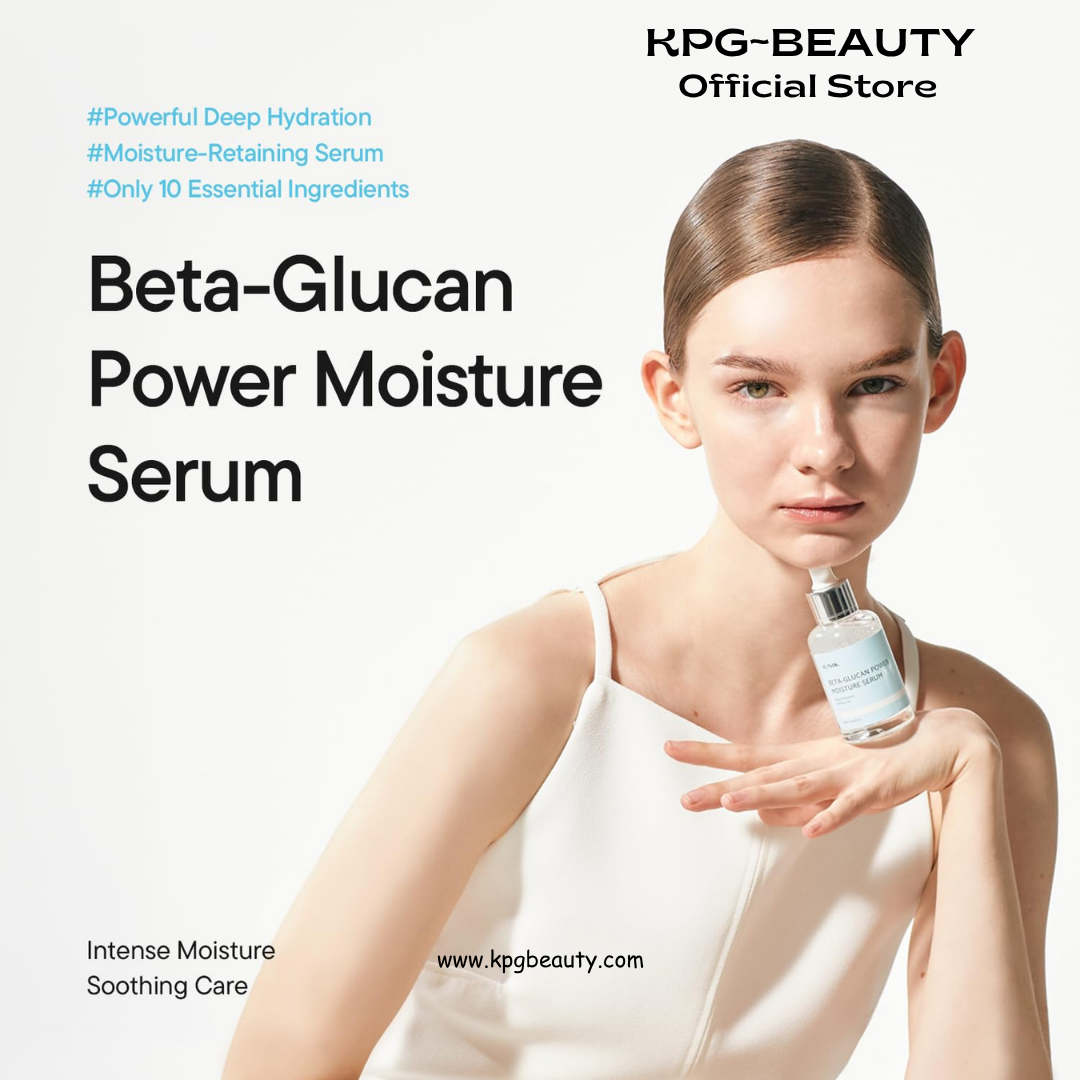 IUNIK Beta-Glucan Power Moisture Serum – Beta-Glucan & 7 Types of Peptides Deep Hydration Vegan Serum for Dry, Mature & Sensitive Skin, Korean Skincare, 50ml / 1.69 fl oz IUNIK