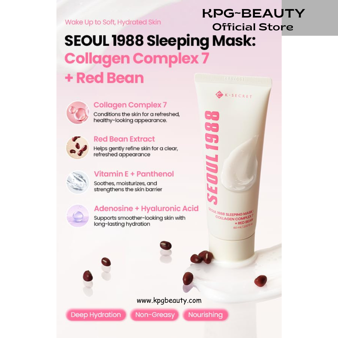 K-SECRET SEOUL 1988 Collagen Sleeping Mask – Overnight Nourishing Care with 7-Type Collagen Complex | Lightweight Facial Night Cream for Glass Skin | Korean Skincare, 60ml KSecret