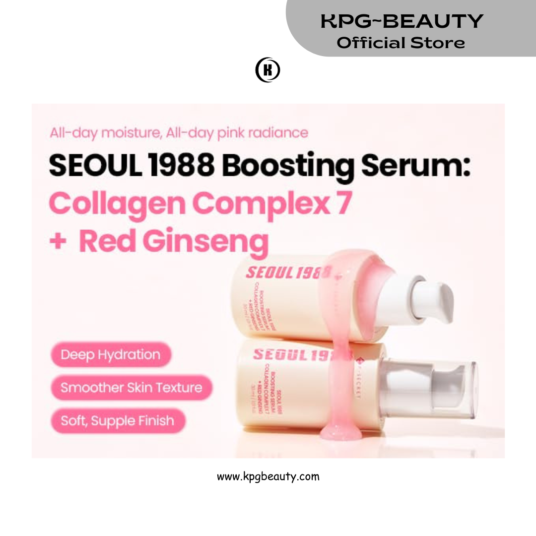 K-SECRET SEOUL 1988 Collagen Boosting Serum – Formulated with 7-Type Collagen Complex and Red Ginseng | for Deeply Hydrated, Radiant Skin | Korean Skincare, 30ml KSecret
