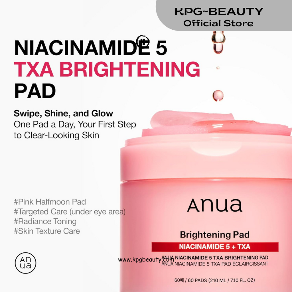 Anua Niacinamide 5 TXA Toner Pads – Hydrating Facial Pad for Even-Looking Skin Tone & Daily Radiance Care, Glow up Under-Eye with Tranexamic Acid, Korean Skin Care (210ml, 60 Pads) KPG BEAUTY