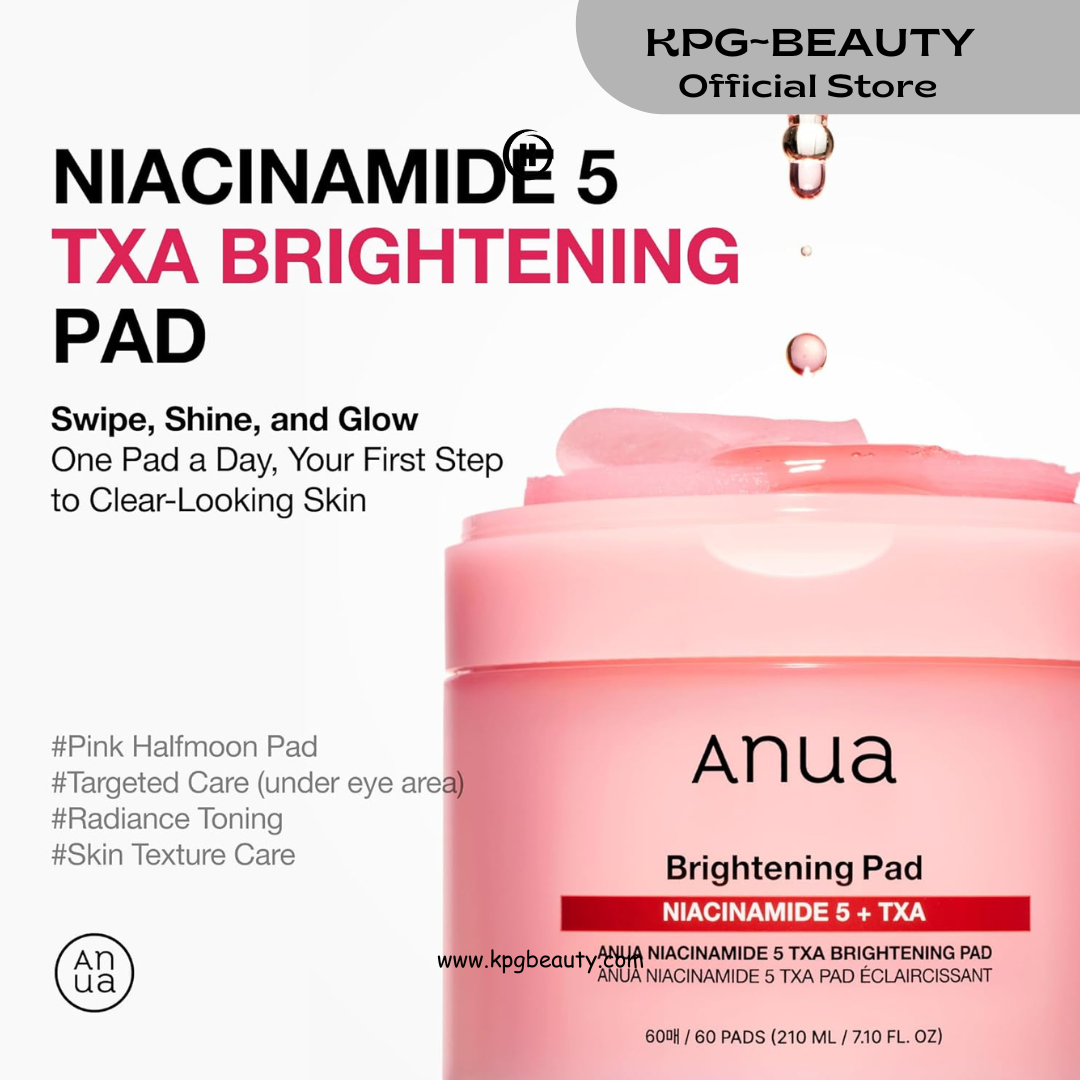 Anua Niacinamide 5 TXA Toner Pads – Hydrating Facial Pad for Even-Looking Skin Tone & Daily Radiance Care, Glow up Under-Eye with Tranexamic Acid, Korean Skin Care (210ml, 60 Pads) KPG BEAUTY