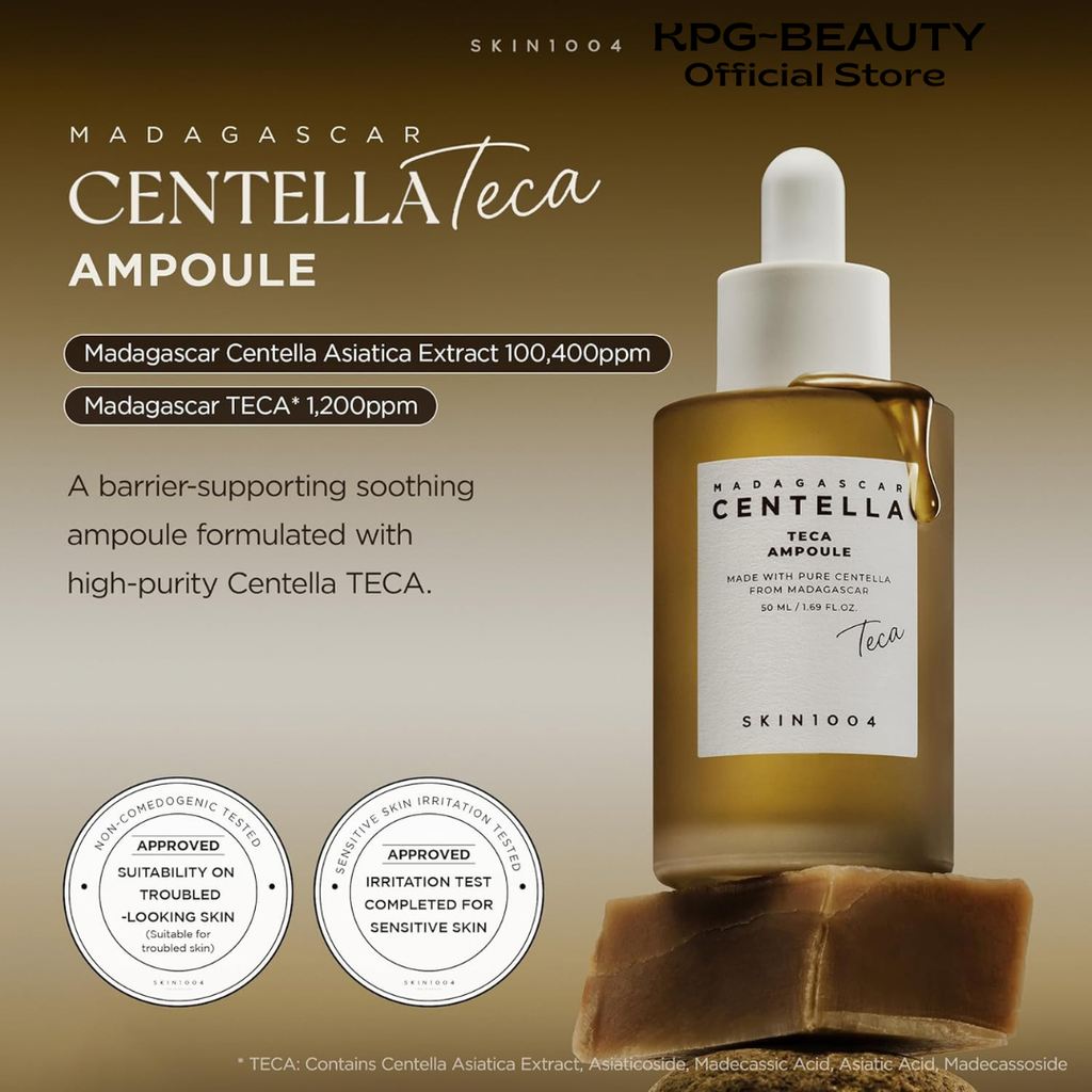 SKIN1004 Madagascar Centella TECA Ampoule, Korean Face Serum for Oil Balance & Moisture Barrier Support with TECA & PDRN, Hydrating Serum for Skin Firmness, Korean Skin Care, 1.69 fl oz / 50 ml SKIN1004