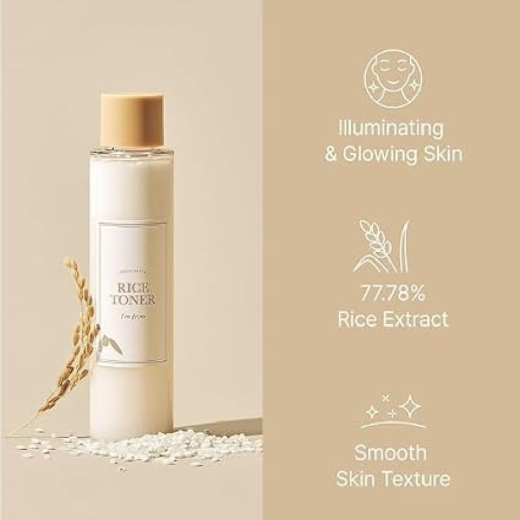 I'm From Rice Toner, Korea Glow Milky Rice Toner, Glass&Dewy, Hydration, Calming, All Skin Types, Korean Skin Care 150ML IAM FROM