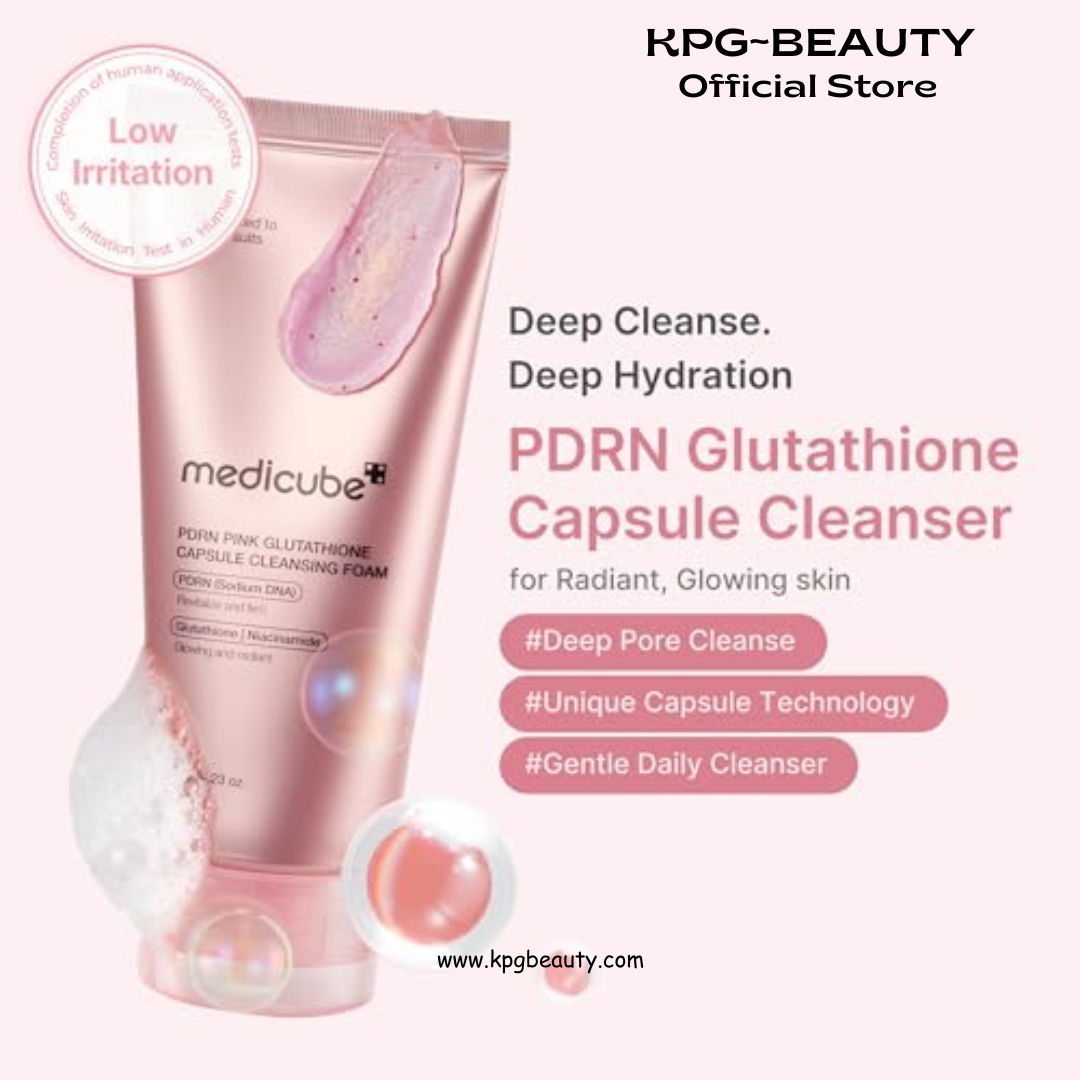 medicube PDRN Deep Cleanse Duo: Pink Glutathione Capsule Foam Cleanser and Multi Pore Brush | Pore Care, Gentle Exfoliation & Deep Cleansing Routine | Korean Skincare Set Medicube