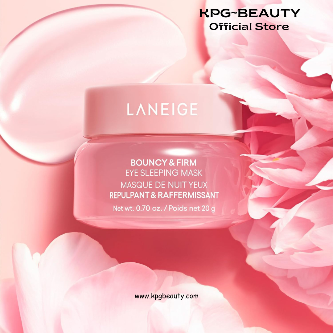 LANEIGE Bouncy & Firm Eye Sleeping Mask: Depuff and Firm with Peony & Collagen Complex, Ceramide, & 5D Hyaluronic Acid LANEIGE