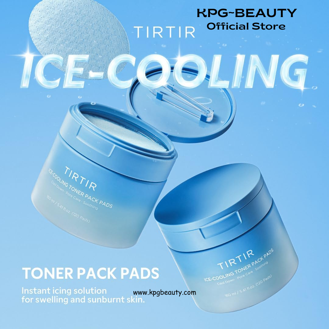 TIRTIR Ice-Cooling Icing Toner Pads | -3.76°C Instant Cool Down for Pore Reducing and Hydrating Korean Skincare (120 Units) TIRTIR