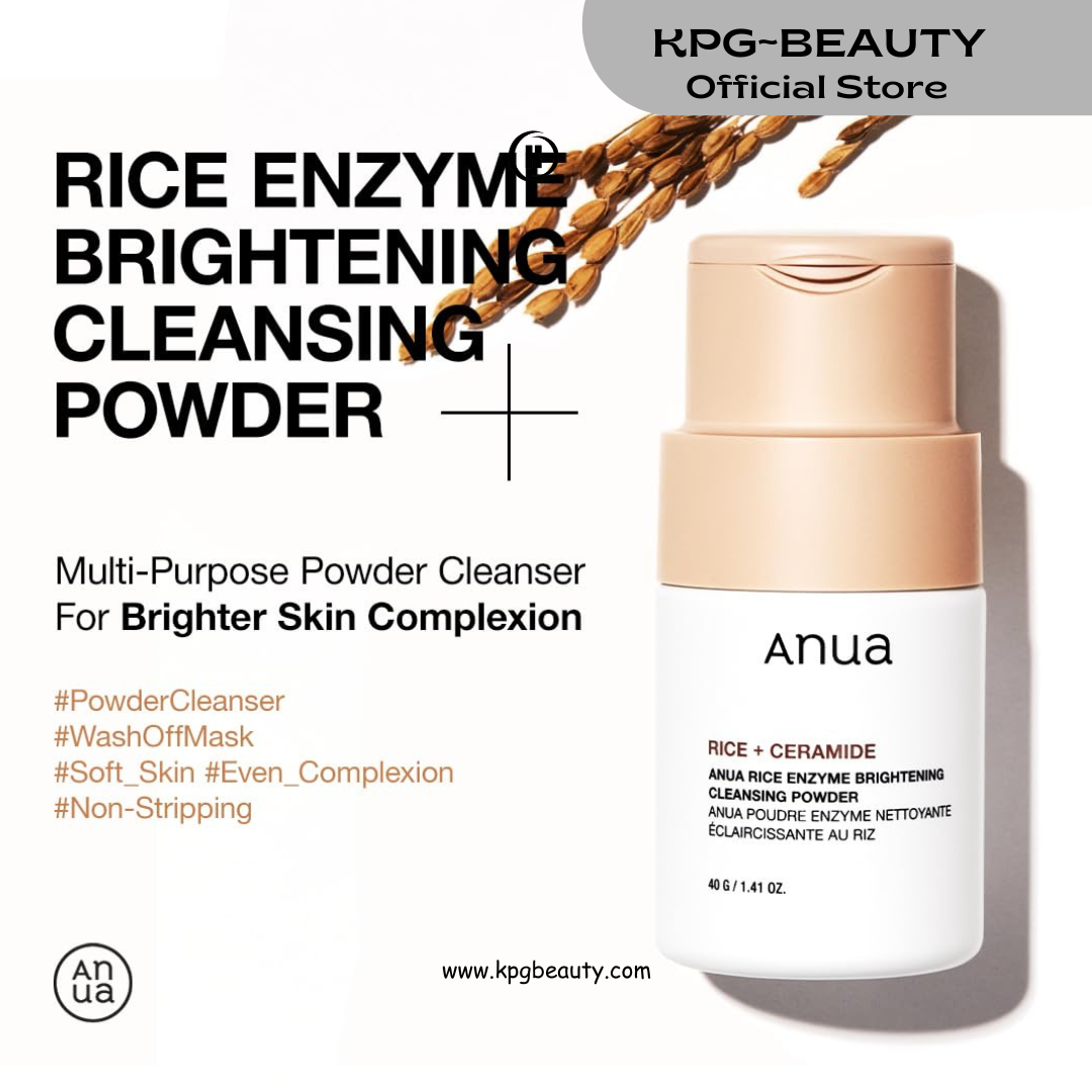ANUA RICE ENZYME BRIGHTENING CLEANSING POWDER, Rice Mask, Ceramide, Gentle Face Wash for Brightening, Radiant Skin, Facial Cleanser for Dry Skin, Korean Skincare, Fragrance Free, 40g KPG BEAUTY