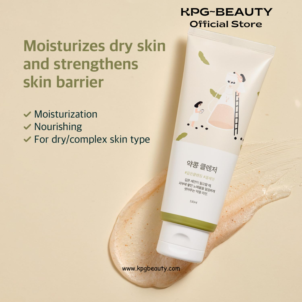 ROUND LAB Soybean Nourishing Cleanser | Scrub foam cleanser, Gentle exfoliation, Remove blackheads and excess sebum, a potent plant-derived ingredient (5.07fl.oz) Round Lab