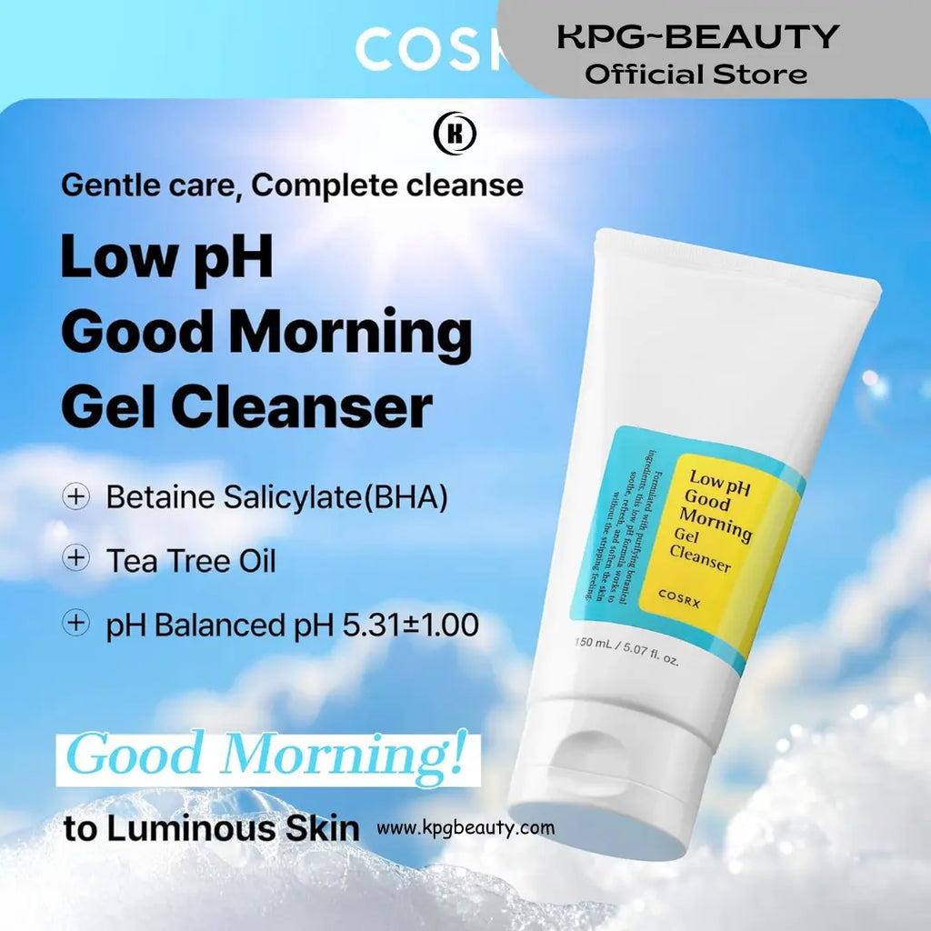 COSRX Low pH Good Morning Gel Face Cleanser, 5.07 fl oz, BHA Face Wash, Daily Mild Face Cleanser for Sensitive Skin, PH Balancing, Korean Skin Care, Korean Face Wash COSRX