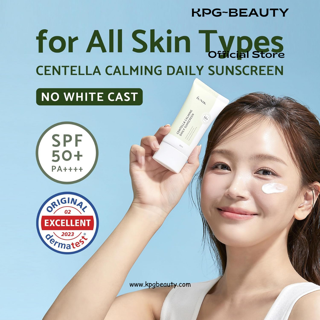 IUNIK Centella Calming Moisture Daily Sunscreen SPF 50+ PA++++ Matte & No White Cast Centella Asiatica Dry Oily Sensitive Vegan Korean Skincare IUNIK