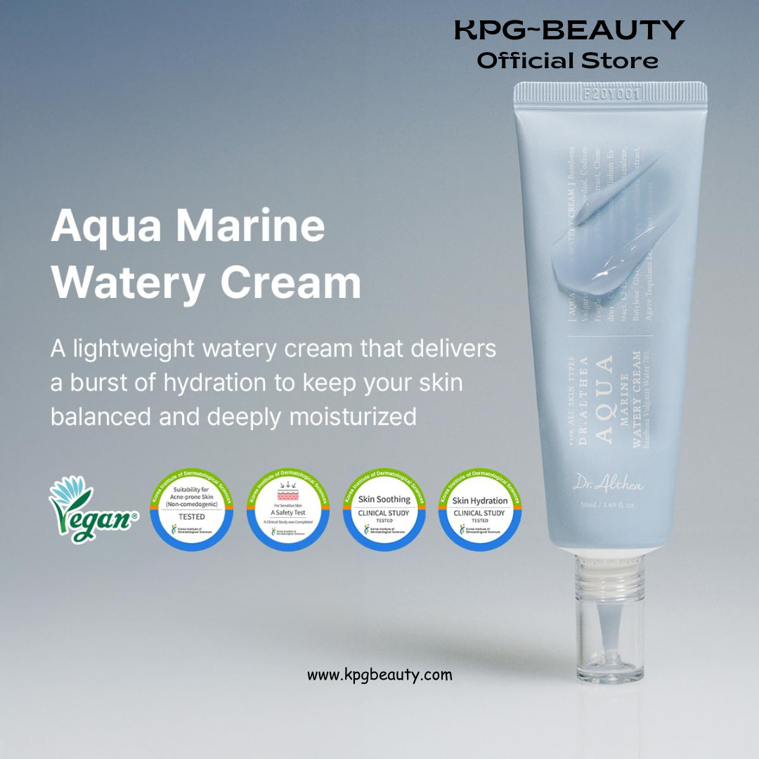 Dr.Althea Aqua Marine Watery Cream | Daily Face Moisturizer for All Skin Types | Deep Hydration Face Cream with Hyaluronic Acid | Vegan Korean Skincare, 50ml Dr Althea