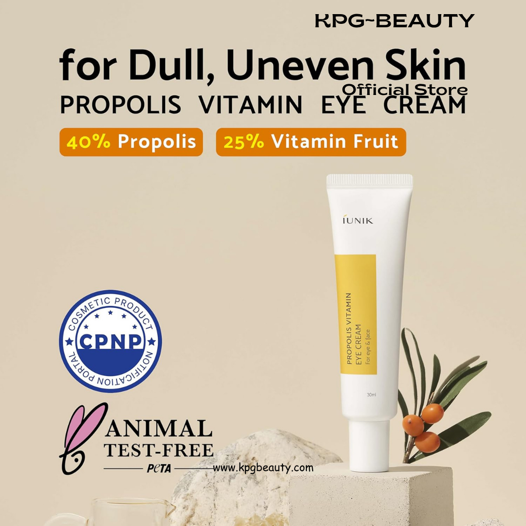 IUNIK Propolis Vitamin Eye Cream – Propolis & Vitamin C Lightweight Cream for Dark Circles, Puffiness & Fine Lines, Korean Skincare, 30ml IUNIK