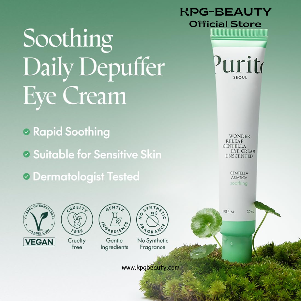 PURITO Centella Unscented Eye Cream, Korean Centella, for Sensitive Skin, Soothing, Facial Eye Cream for face, Dark Circles, Wrinkles, Puffiness, K-Beauty, Vegan & Cruelty-Free, 30ml 1fl.oz Purito Seoul