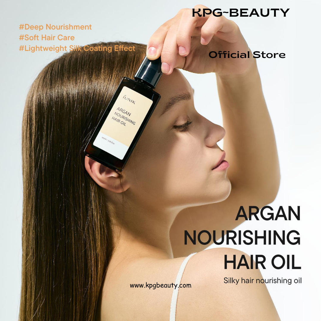 IUNIK Argan Nourishing Hair Oil – Argan Oil Lightweight Nourishing Hair Treatment for Dry & Damaged Hair, Anti-Frizz Deep Conditioning Care, 100ml IUNIK