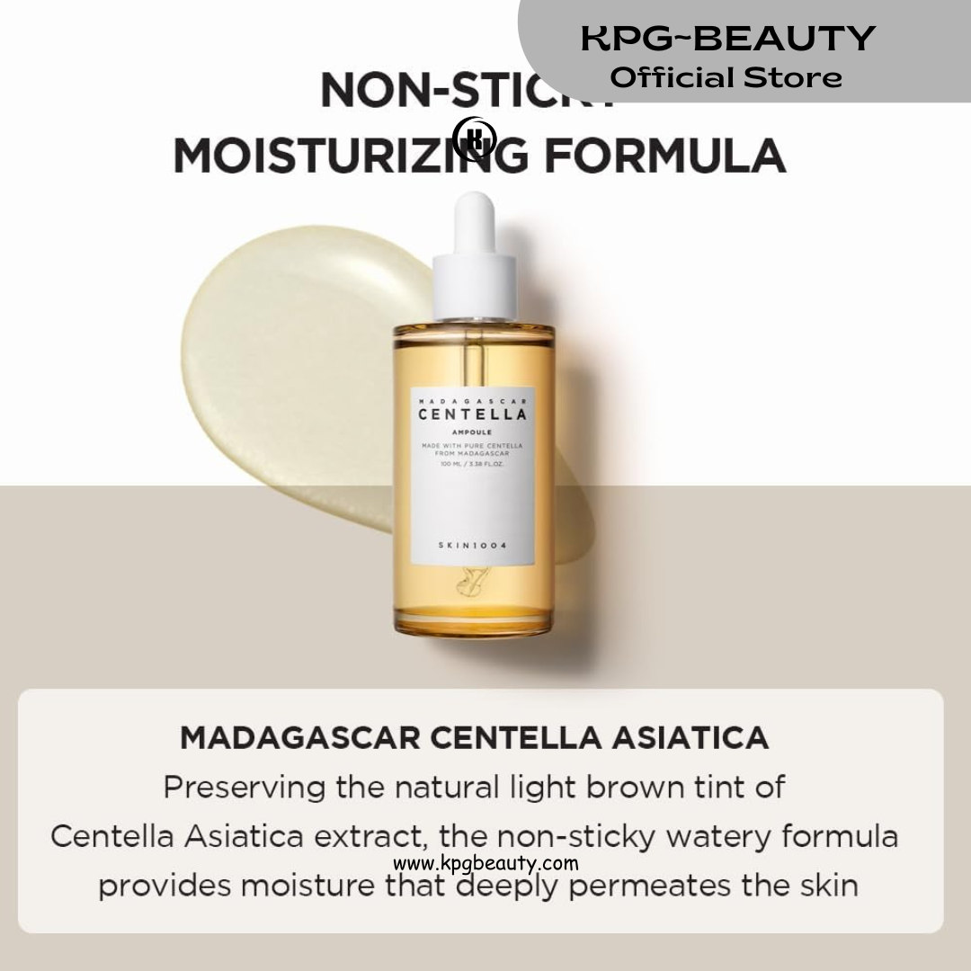 SKIN1004 Madagascar Centella Asiatica Ampoule Facial Serum |100% Centella Asiatica Extract for Soothing Sensitive and Acne-prone Skin, 30ml KPG BEAUTY