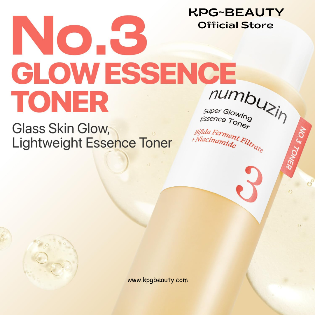 numbuzin No.3 Super Glowing Essence Toner, Fermented Toner for Skin Glow & Texture, Bifida, Niacinamide, Hydrating, Radiance-Boosting Essence, Pore Reset, 6.76 fl oz (200ml) KPGBEAUTY