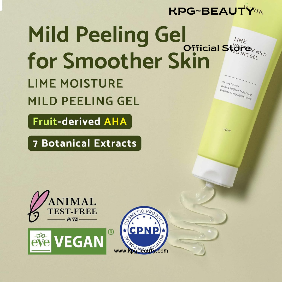 IUNIK Lime Moisture Peeling Gel – Lime Extract, AHA & Fruit Complex Gentle Exfoliating Peeling Gel for Dead Skin Cell & Pore Care, Korean Skincare, 90ml IUNIK