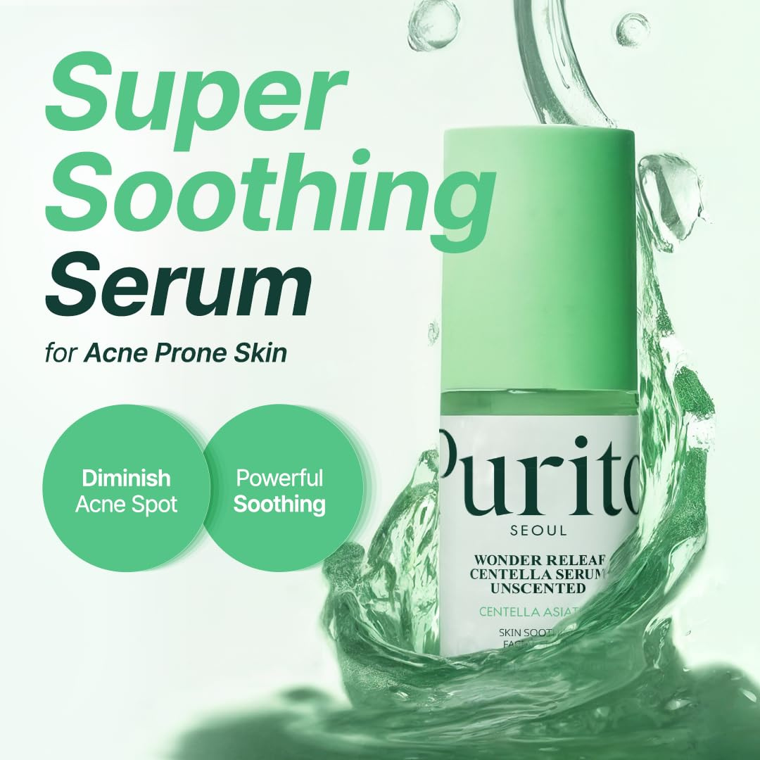 PURITO Centella Unscented Serum for Sensitive Skin – Lightweight Calming & Skin Barrier Repair, 34,860 ppm Soothing Serum, Vegan & Cruelty-Free, Korean Skincare/ 60ml Purito Seoul