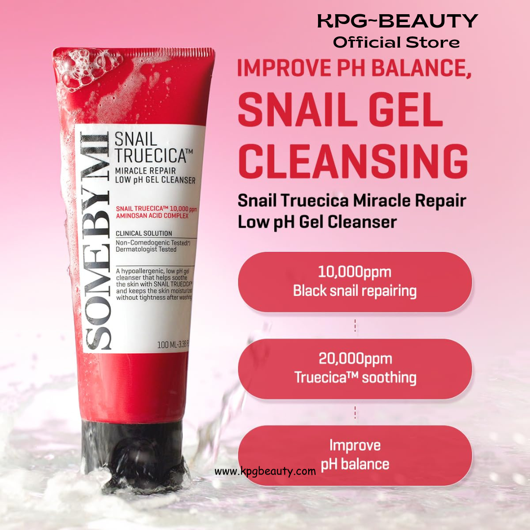 SOME BY MI Snail Truecica Miracle Repair Low pH Gel Cleanser - 3.38Oz, 100ml - Made from Snail Mucin for Sensitive Skin - Daily Face Wash for Deep Cleansing and Skin Moisturizing - Korean Skin Care Some By MI