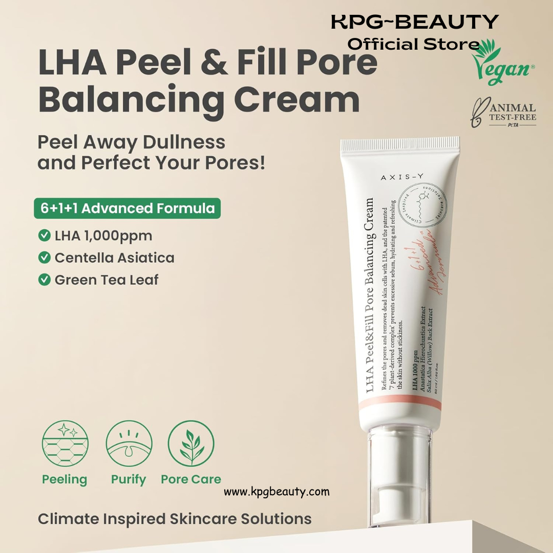 AXIS-Y LHA Peel & Fill Pore Balancing Cream - Blackhead Remover & Pore Minimizer for Face - Vegan Korean Skin Care Face Moisturizer Cream for All Skin Types (1.69 fl. oz.) AXIS-Y