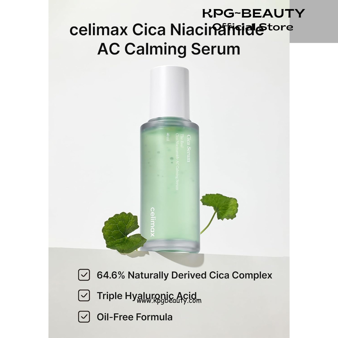 celimax The Real Cica Niacinamide AC Calming Serum 40ml | Hyaluronic Acid Redness Relief Moisturizing Soothing Restoring Serum Mild Formula for Sensitive Skin Celimax