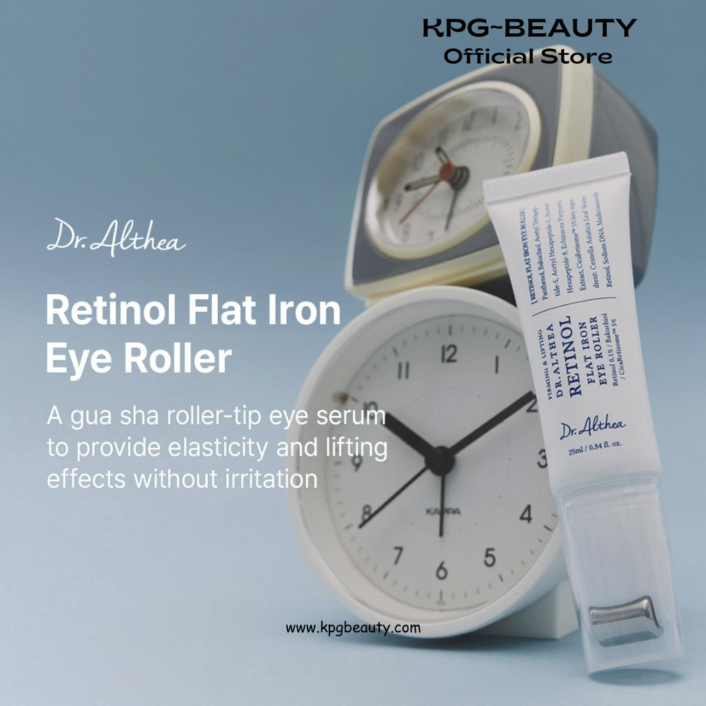 Dr.Althea Retinol Flat Iron Eye Roller | Face Lift Serum with Gua Sha Roller | Antiaging Care with Madecassoside & Centella & Hyaluronic Acid | Vegan Korean Skincare, 25ml Dr Althea