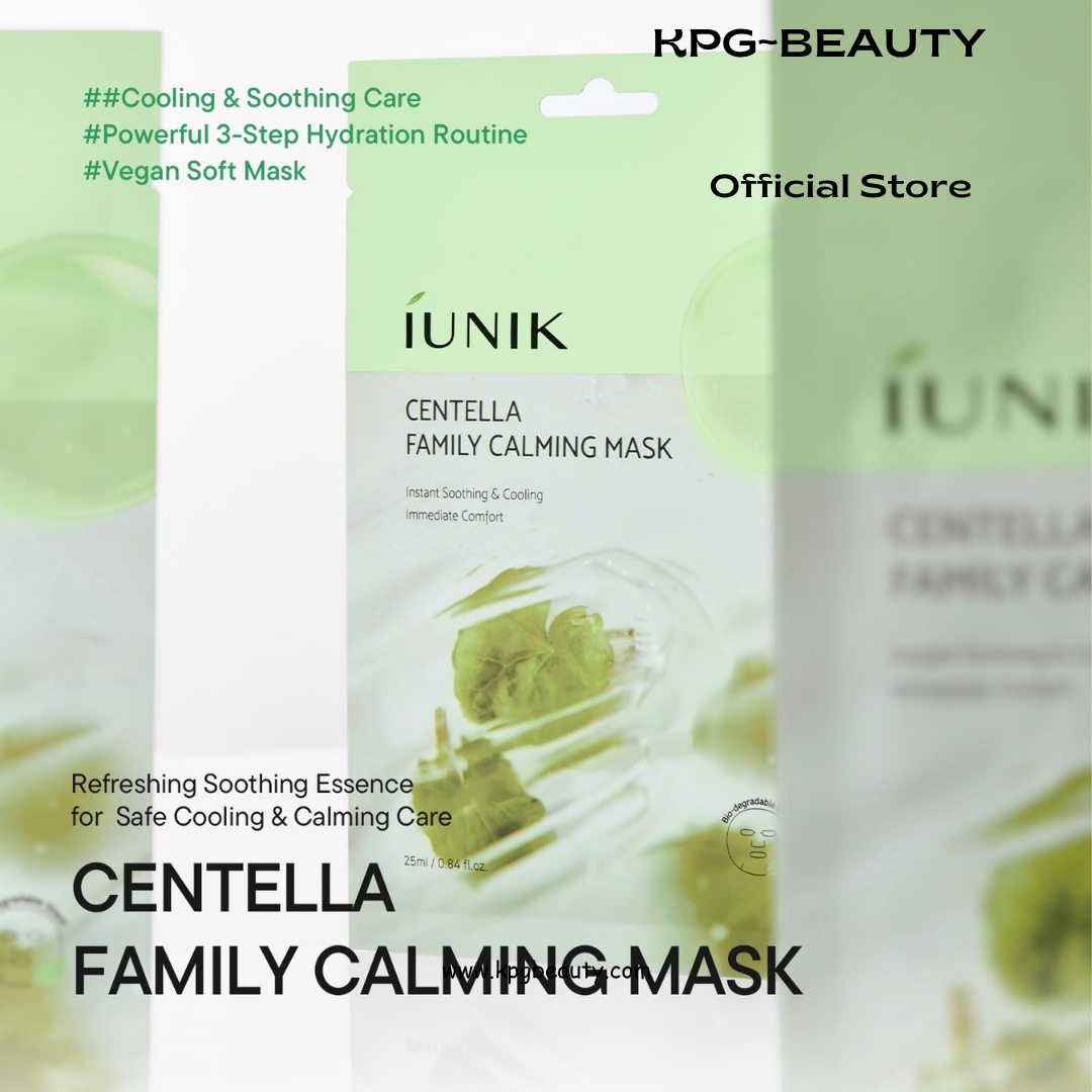 IUNIK Centella Calming Sheet Mask – Centella Asiatica & Vitamin B5 Soothing & Hydrating Vegan Sheet Mask for Sensitive & Dry Skin, Korean Skincare, 10 Sheets IUNIK