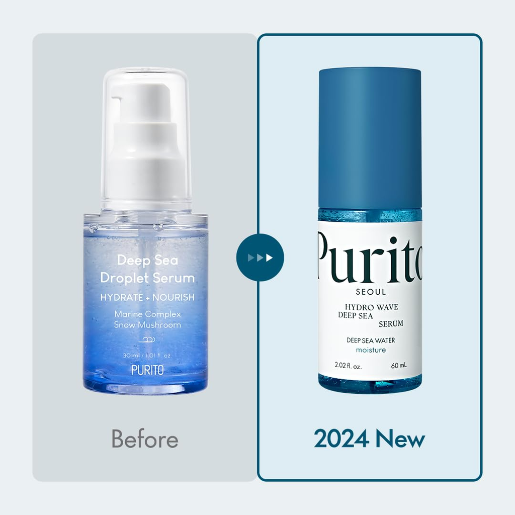 PURITO Deep Sea Serum | Deep Sea Water 66% + Marine Complex + Snow Mushirooms | Facial Serum | for Hydration, Skin Plumping | Lightweight & Non-Greasy Texture | Korean skincare, 60mL Purito Seoul