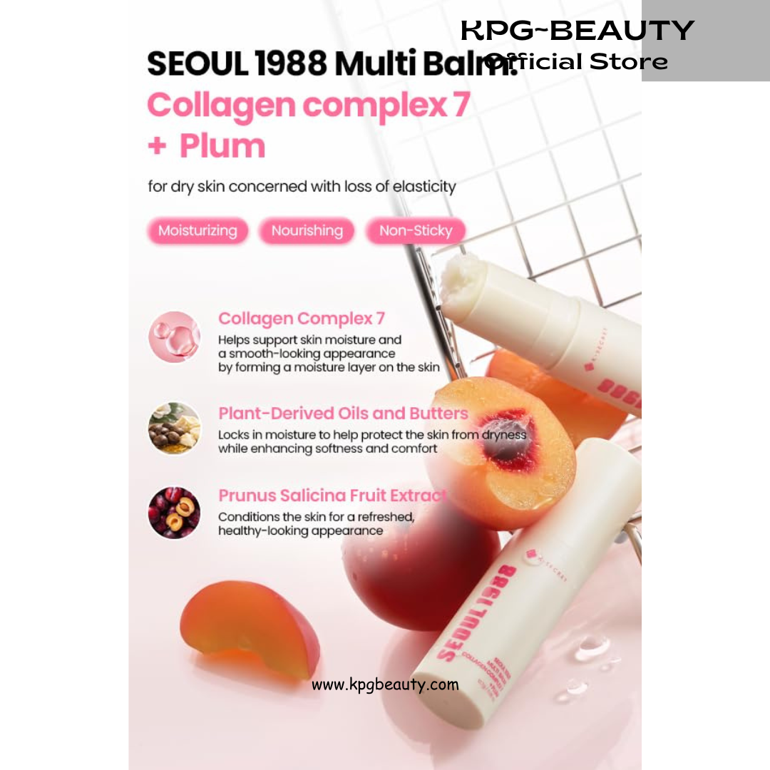 K-SECRET SEOUL 1988 Collagen Multi Balm – Formulated with 7-Type Collagen Complex and Plum | Multi-Area Balm Stick for Hydrated & Radiant Skin | Korean Skincare, 10.7g KSecret