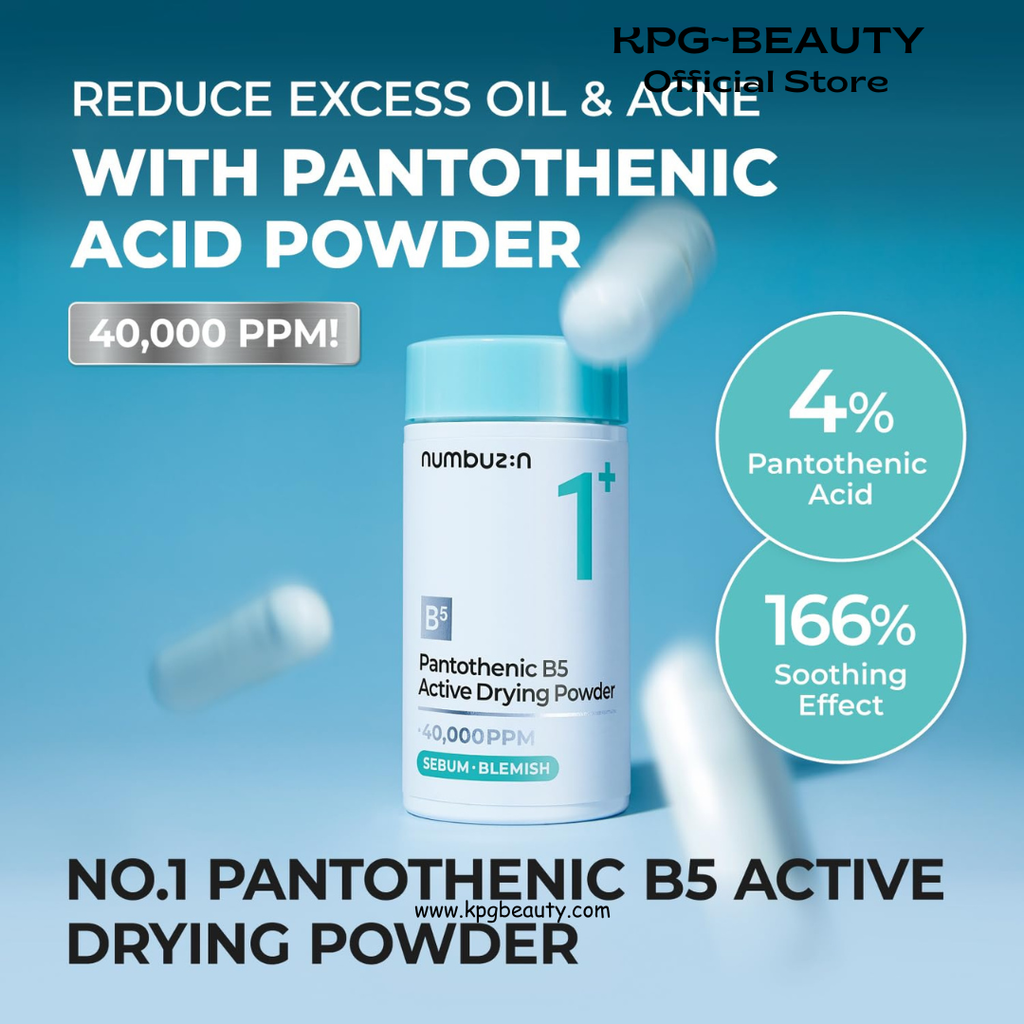 numbuzin No.1 Powder | Pantothenic B5 Active Drying Powder | Spot Treatment Acne, Pantothenic Acid, Niacinamide, Madecassoside | Excess Oil Control, Flattens Cystic Acne, Breakouts | 0.24 oz. Numbuzin