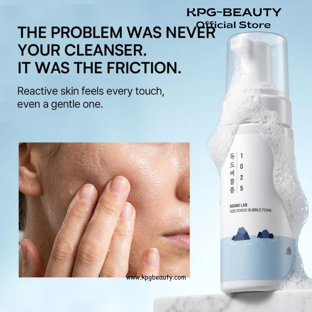 ROUND LAB 1025 Dokdo Bubble Foam Cleanser, Gentle Foaming Face Wash for Sensitive Skin, Low pH 5.5, Hydrating Korean Skincare, Panthenol & Deep Sea Water, Hypoallergenic, Fragrance-Free (5.07 Fl Oz) Round Lab