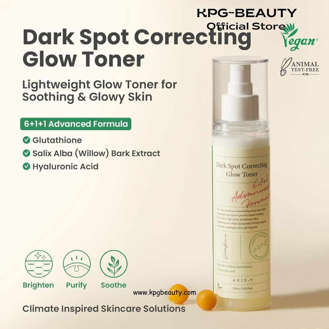 AXIS-Y Dark Spot Correcting Glow Toner – Brightening Hydrating Toner with 5% Niacinamide, Glutathione & Hyaluronic Acid for Uneven Skin Tone (4.23 fl. oz.) AXIS-Y