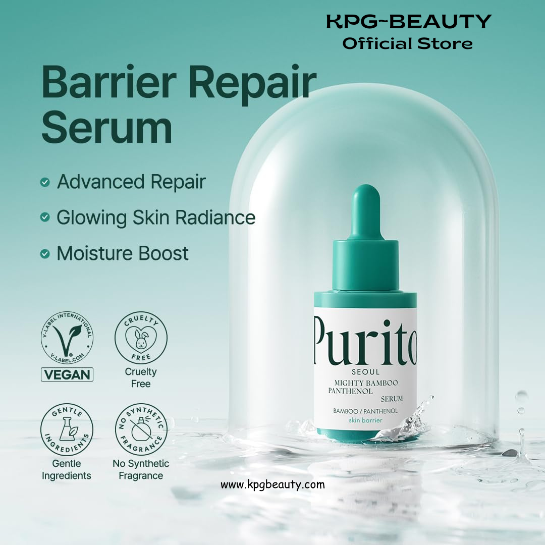 PURITO Mighty Bamboo Panthenol Serum, Glow Serum, Moisture Barrier Repair, for All Skin Types, Fast Absorbing, Deep Hydration, Glass Skin, Vegan & Cruelty-Free, Korean Skincare 1.01 fl.oz / 30 mL Purito Seoul