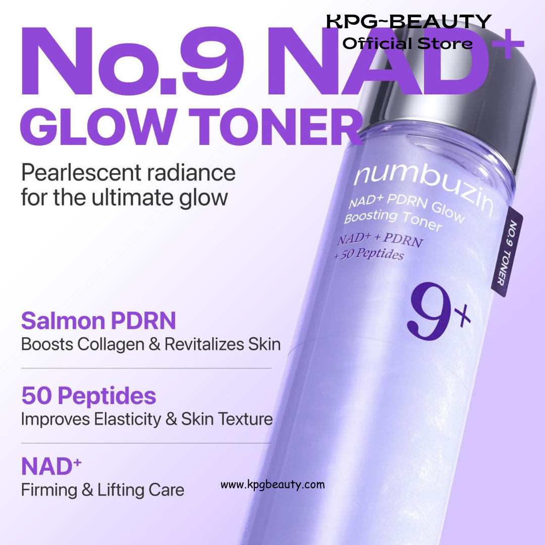 numbuzin No.9 NAD+ Salmon PDRN Glow Boosting Toner, Hydrating & Firming Toner for Wrinkles, Fine Lines & Dull Skin, Peptides & Salmon PDRN for Radiance, Korean Skincare 5.07 fl oz Numbuzin