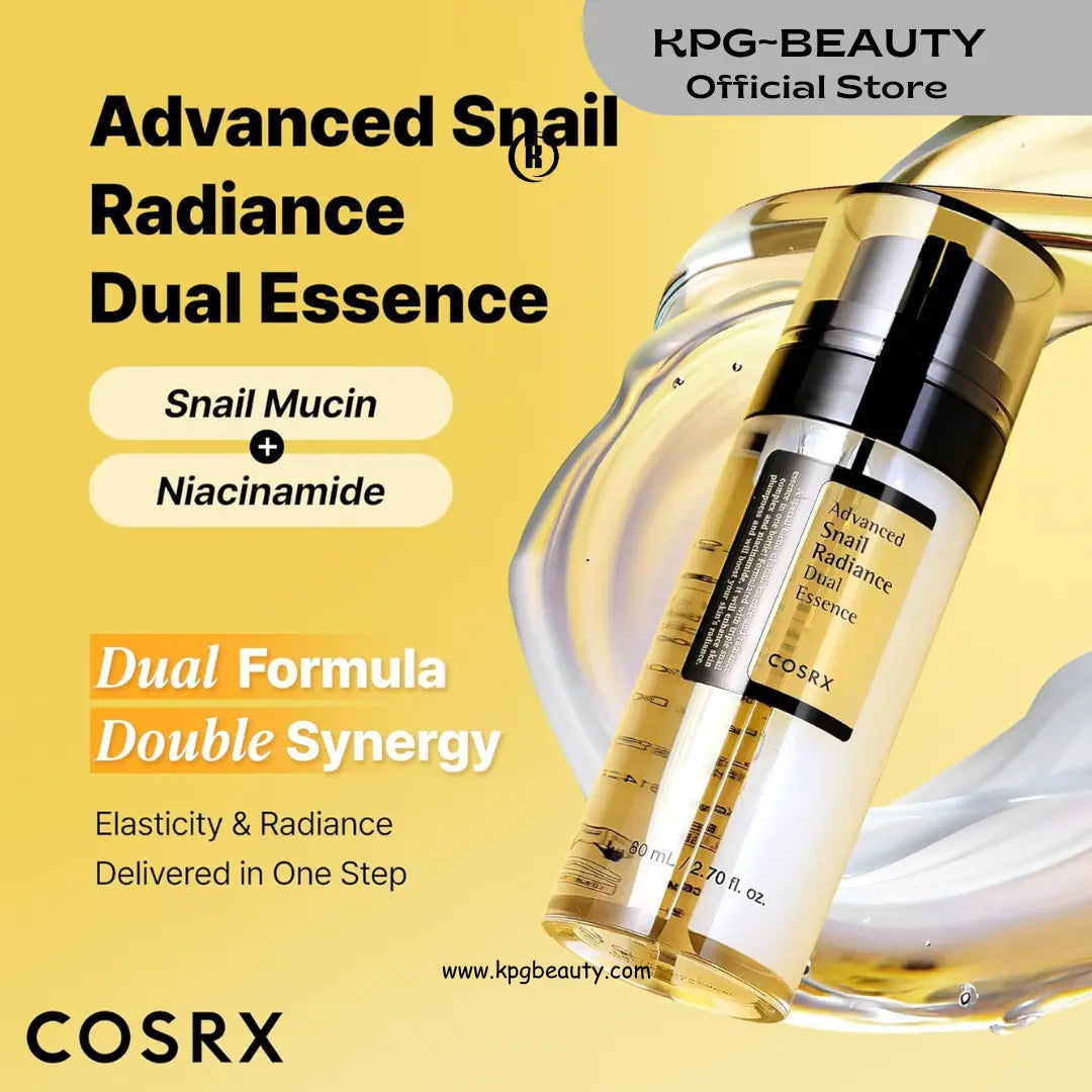 COSRX Niacinamide 5% + Snail Mucin 74% Dual Essence, Anti Aging Face Serum for Dull Skin, Mothers day gifts for mom, Sensitive Skin, Not Tested on Animals, Korean Skin Care, 2.70 fl.oz / 80ml KPG BEAUTY COSRX