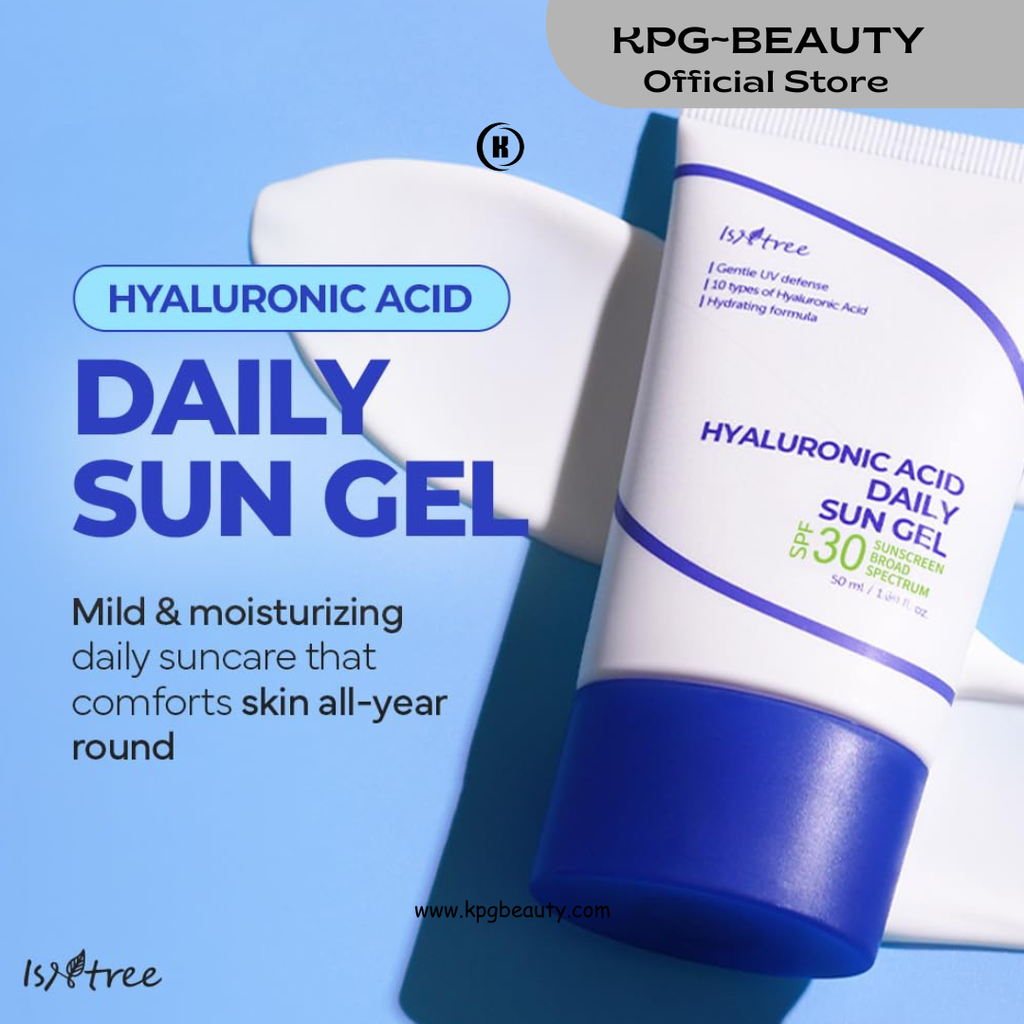 ISNTREE Hyaluronic Acid Daily Sun Gel 50ml, 1.69 fl oz | SPF 30 | Korean Skincare | Moisturizing | No White Cast | Lightweight | Mild Formula | Daily SPF | Korean Sunscreen | Broad Spectrum KPG BEAUTY