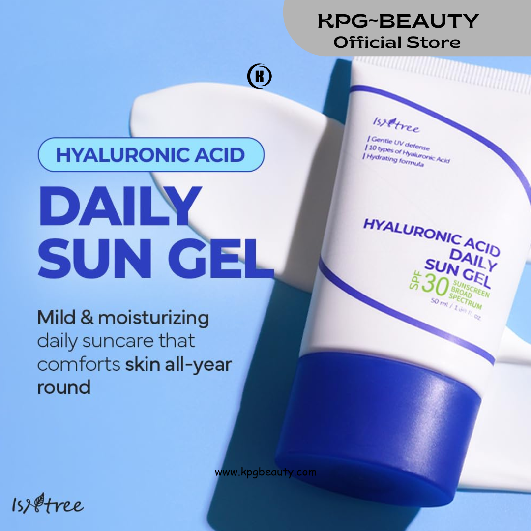 ISNTREE Hyaluronic Acid Daily Sun Gel 50ml, 1.69 fl oz | SPF 30 | Korean Skincare | Moisturizing | No White Cast | Lightweight | Mild Formula | Daily SPF | Korean Sunscreen | Broad Spectrum KPG BEAUTY