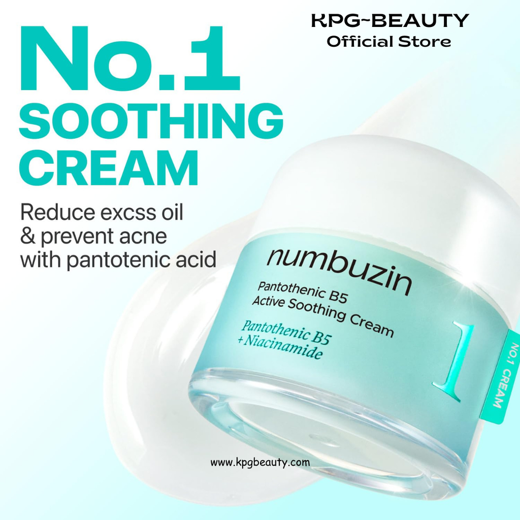 numbuzin No.1 Pantothenic B5 Active Soothing Cream | Remove sebum and skin troubles, Pantothenic acid, Korean Skincare Gift for Women | 2.70 fl oz Numbuzin