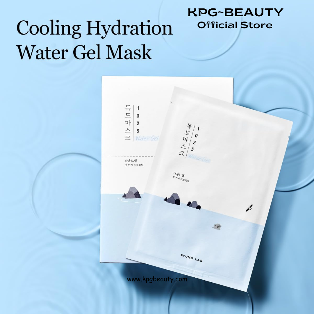 ROUND LAB 1025 Water Gel Hydration Mask(10) | Hydration locking, Cooling, Rejuvenating, Easy layering, Unscented for sensitive skin (10MASKS) Round Lab