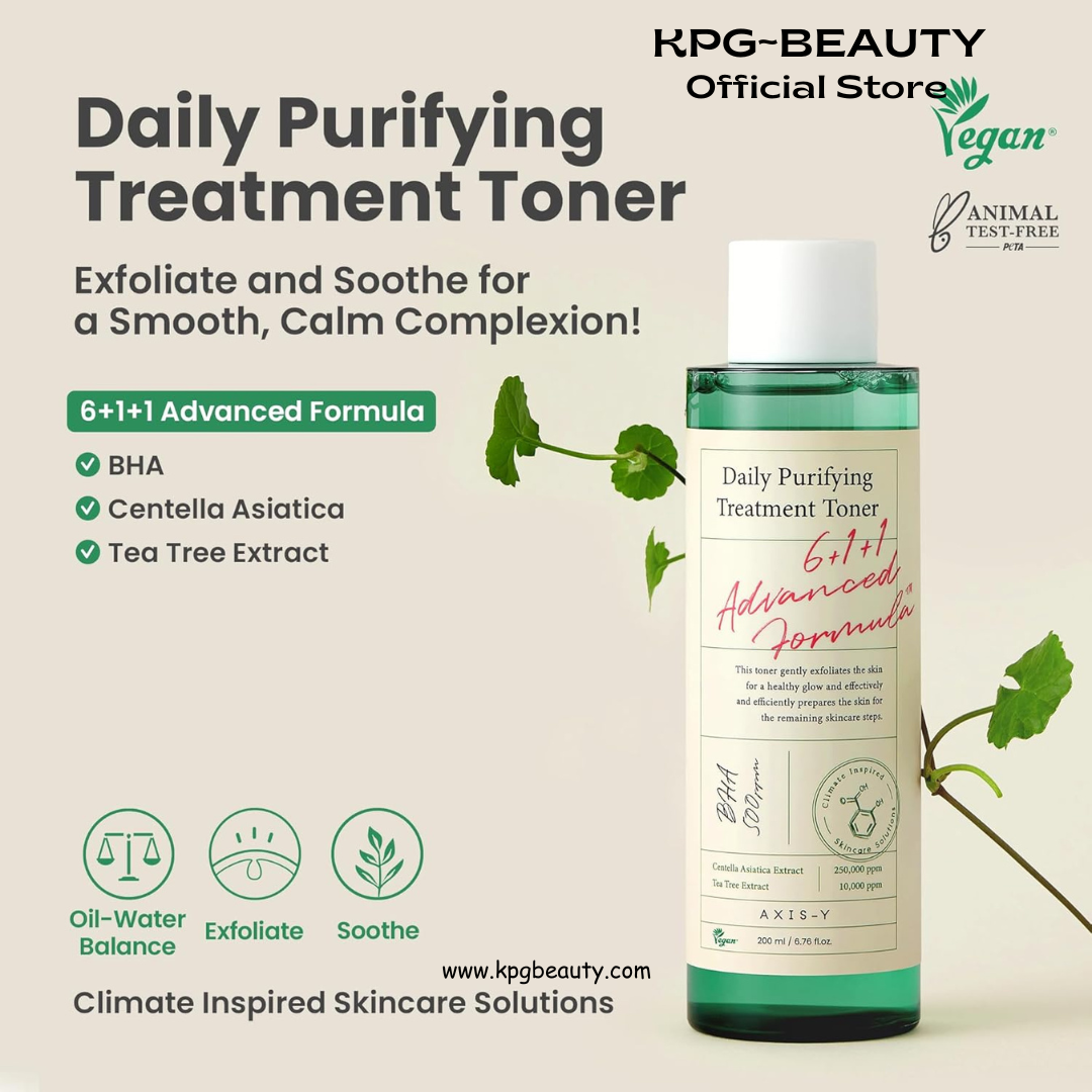 AXIS-Y Daily Purifying Treatment Toner with Salicylic Acid & Centella Asiatica - Pore Minimizer, Oil Control & Blemish Treatment Face Exfoliator - Vegan Korean Skin Care BHA Toner (6.76 fl. oz.) AXIS-Y