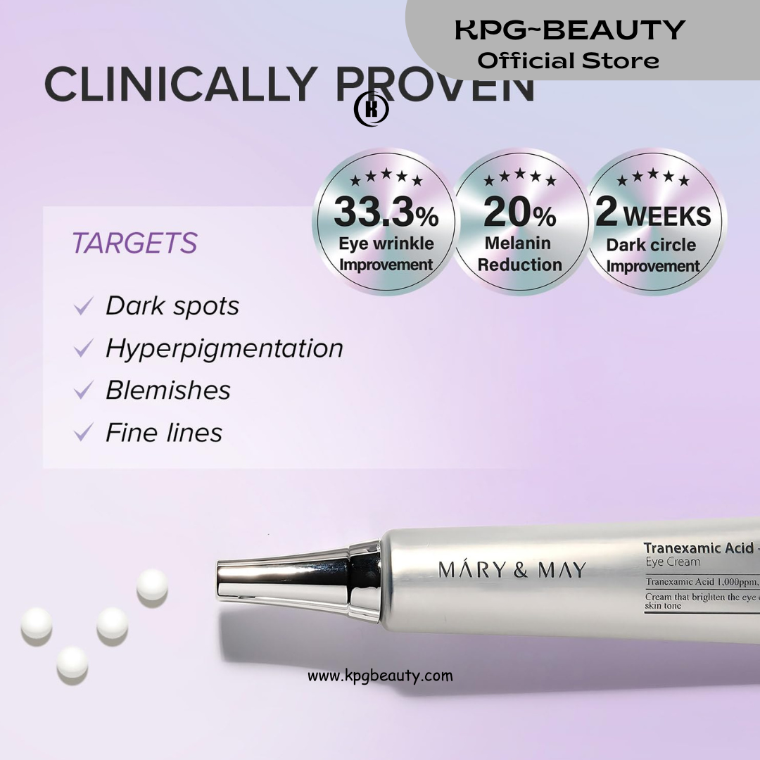 Mary & May Tranexamic Acid + Glutathione Eye Cream – Brightening & Firming Eye Treatment (30ml) KPG BEAUTY Mary & May