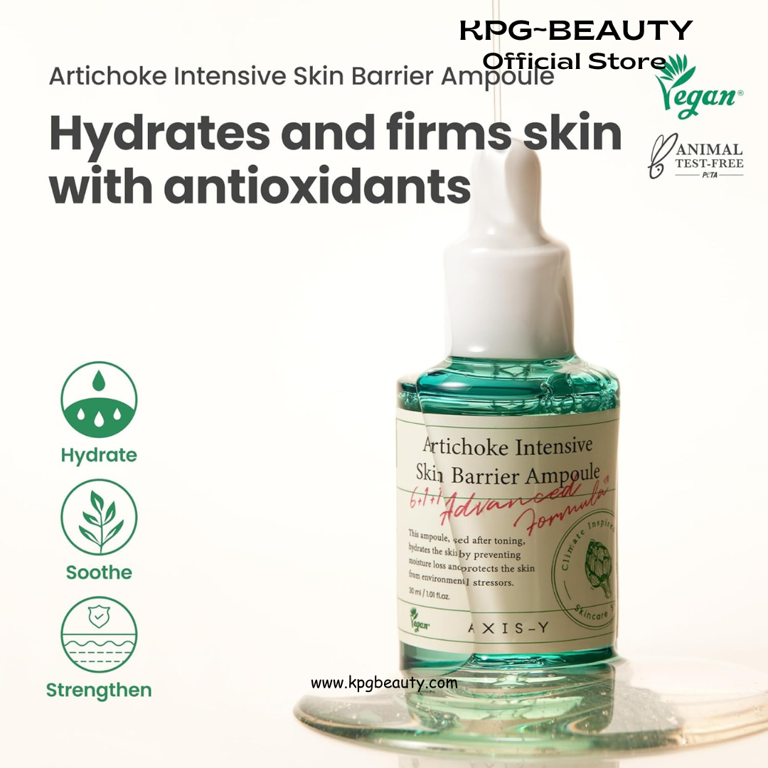 AXIS-Y Artichoke Intensive Skin Barrier Ampoule - Face Moisturizer Dark Spot Corrector Centella Ampoule - Vegan Korean Skin Care Facial Serum for All Skin Types (1.01 fl. oz.) AXIS-Y